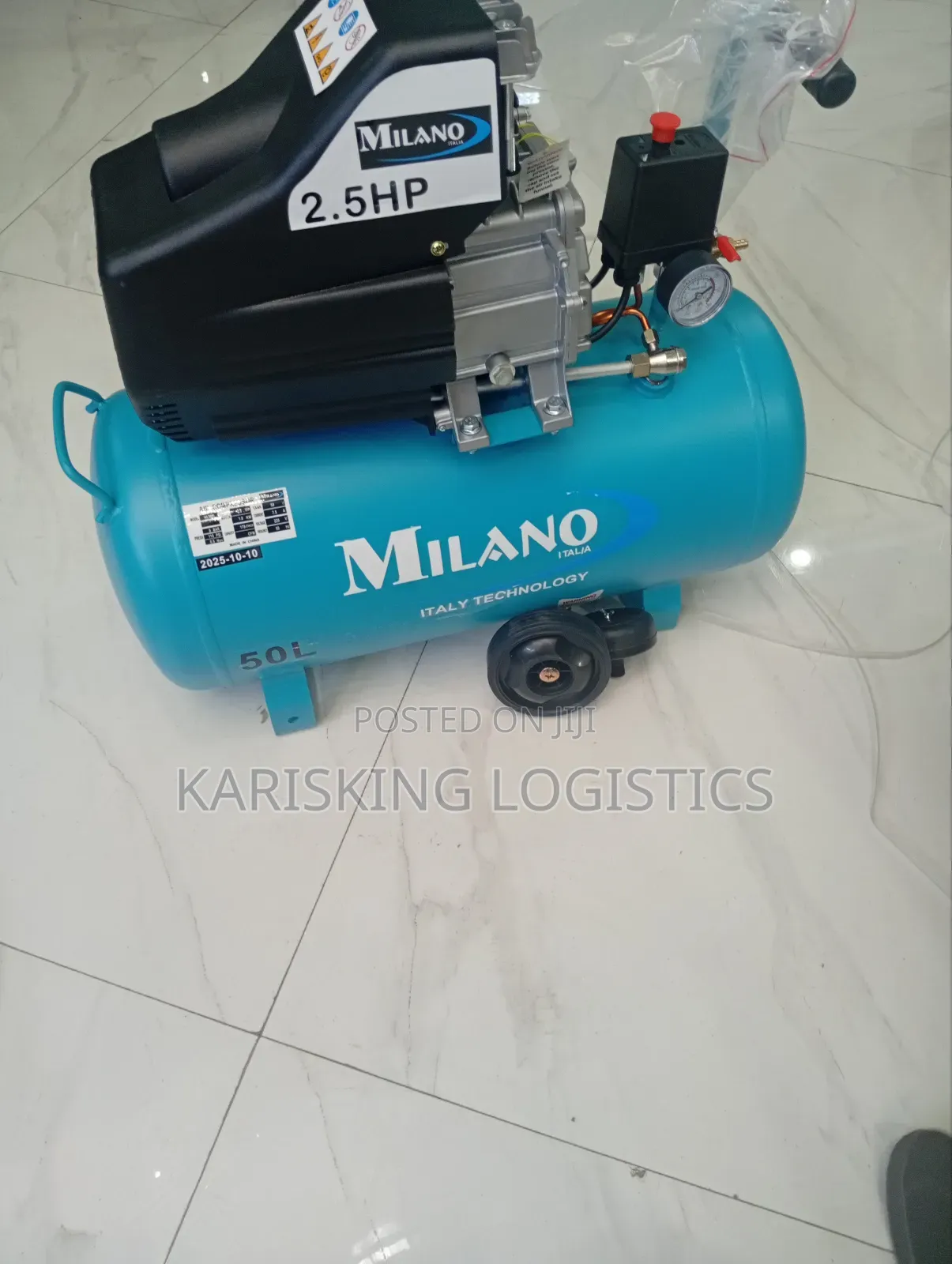 Milan 2.5hp 50 Litres Compressor Single Gauge