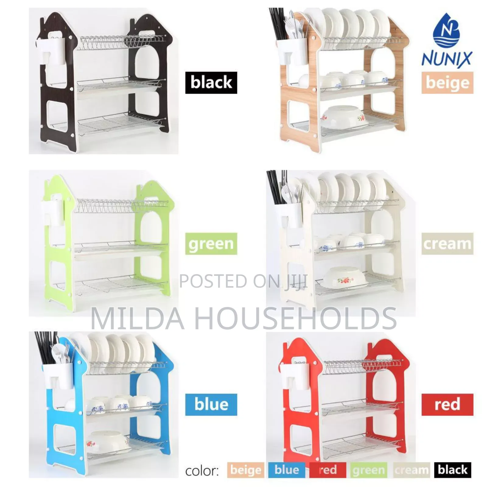 Nunix 3 Tier Wooden Kitchen Rack.