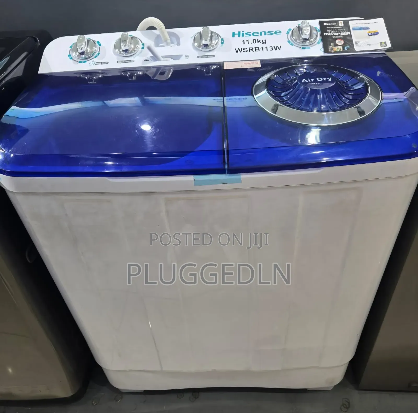 Hisense Twin Tub 11kg White Semi-Automatic Washing Machine.