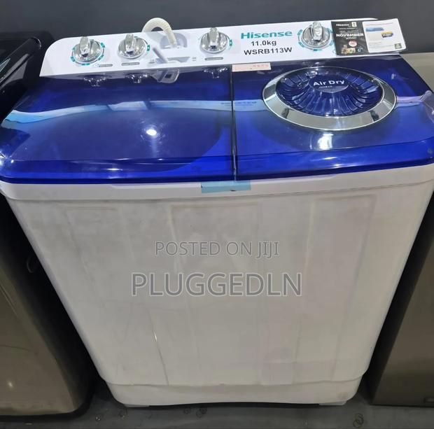 Hisense Twin Tub 11kg White Semi-Automatic Washing Machine. - main view