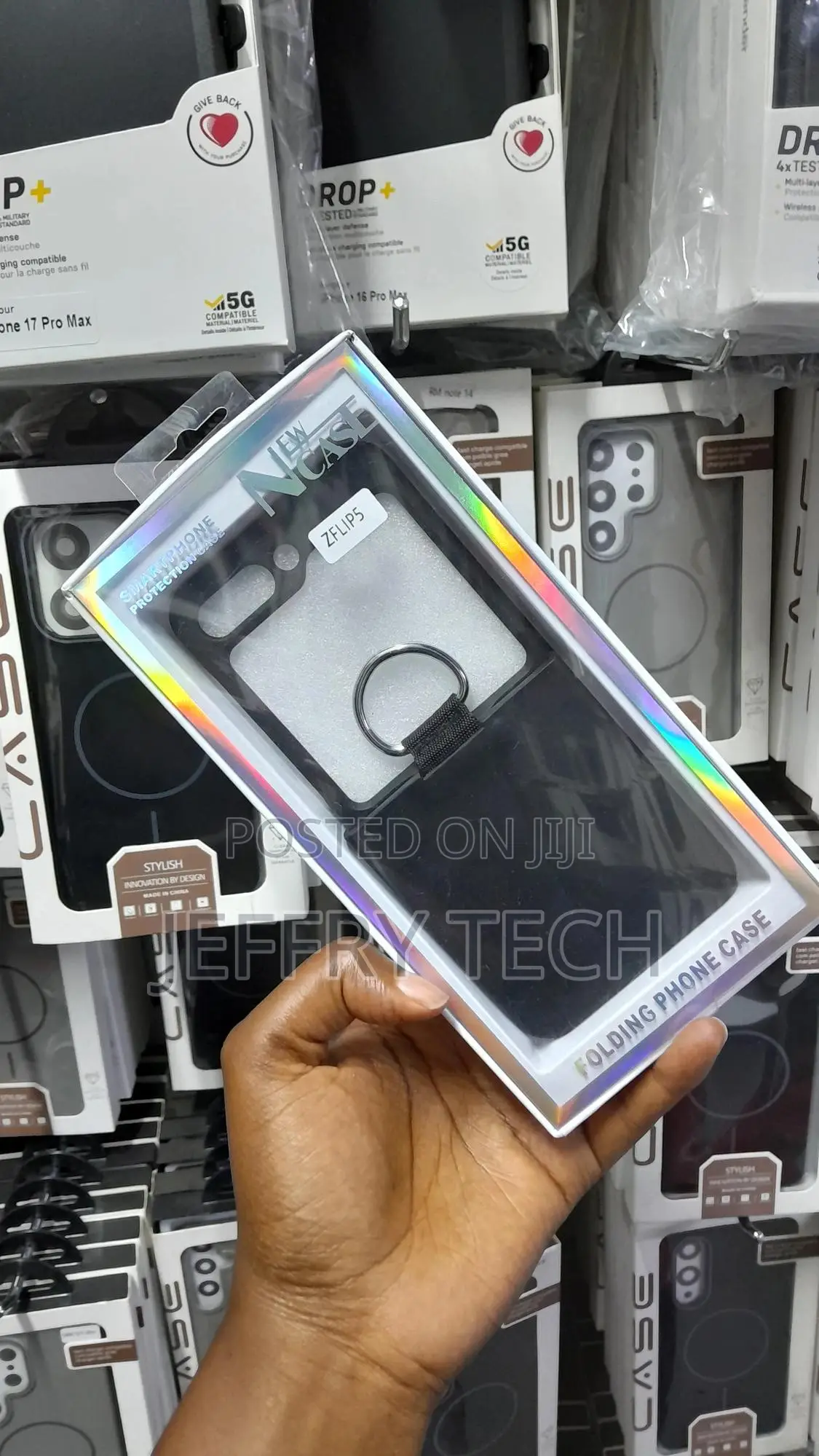 Sibire Silicone Ring Holder Case for Samsung Galaxy Z Flip 5