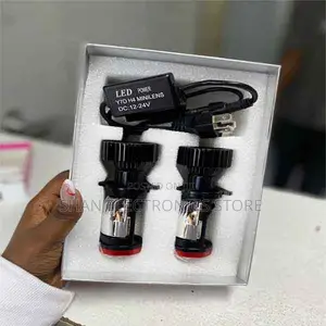 Universal 2x Y7 H4 Mini Led Projector Bulbs Hi-Lo Beam Headlight