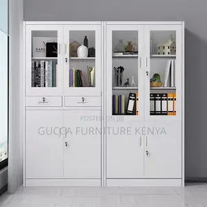 2 Glass Door Steel Office File Cabinet