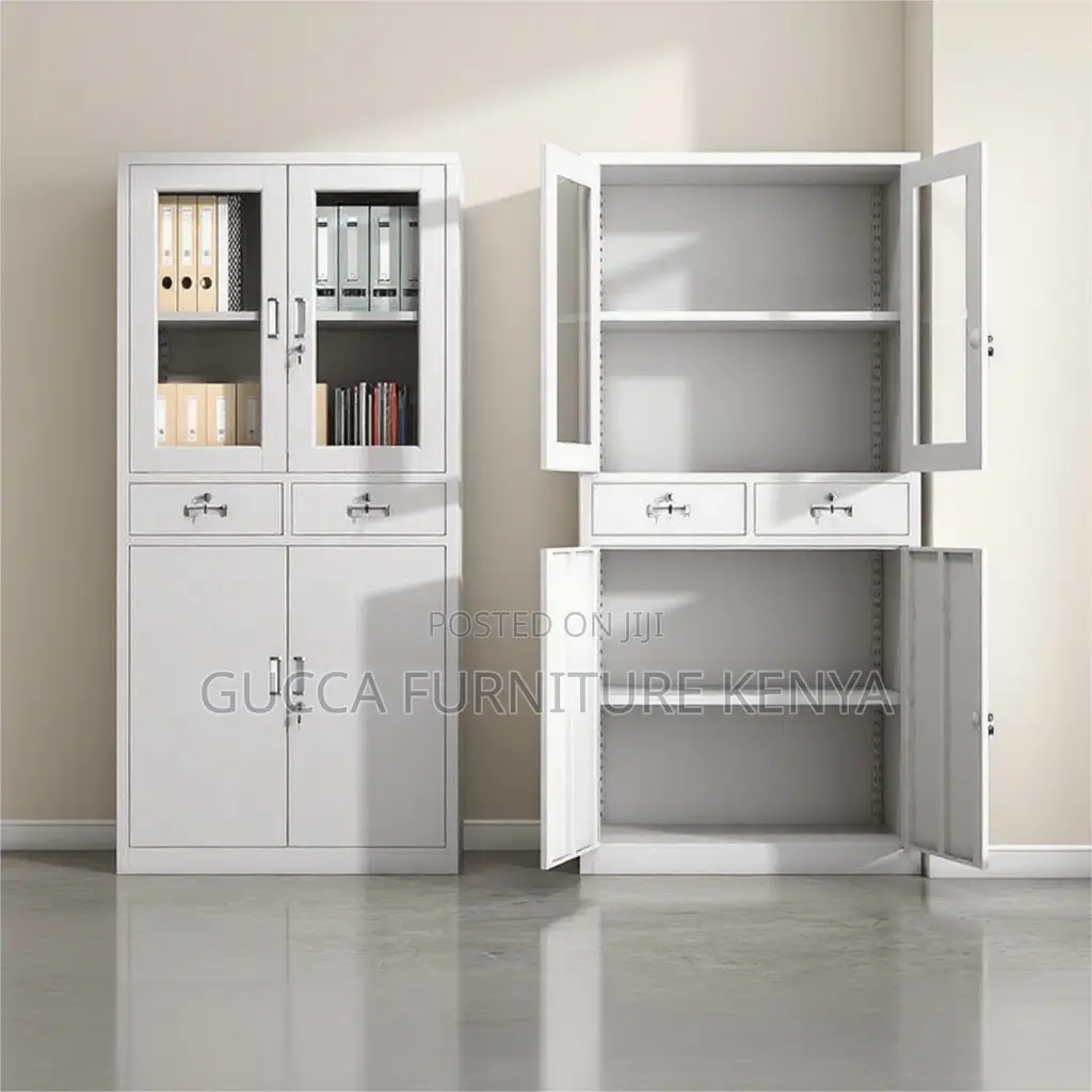 2 Glass Door Steel Office File Cabinet