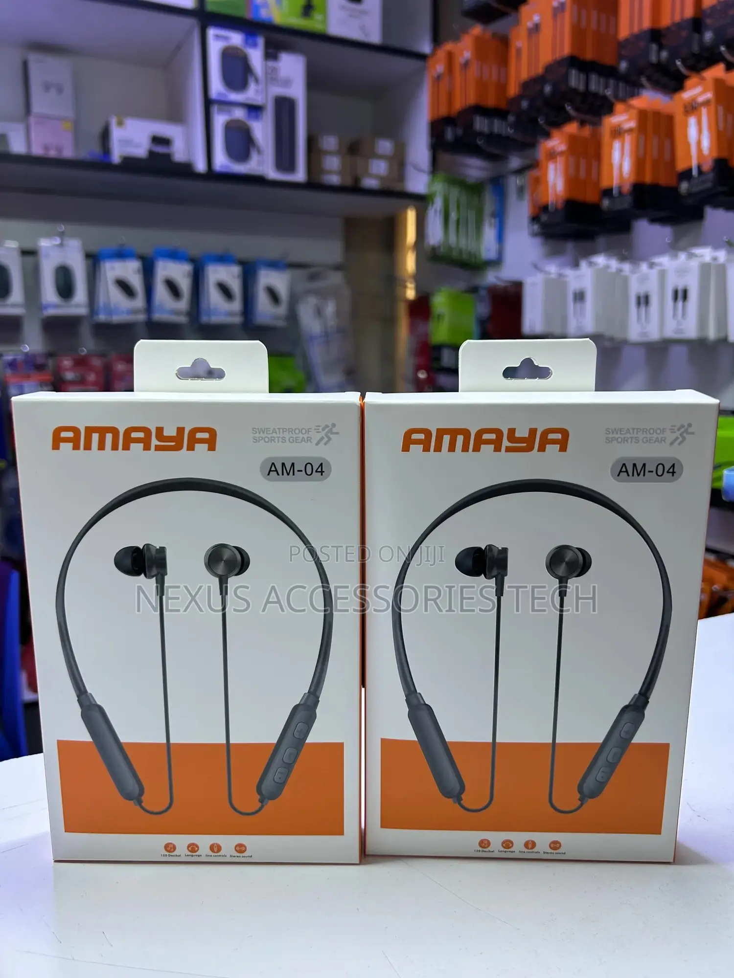 Amaya Am-04 Wireless Neckband Earphones – Bass, Long Battery