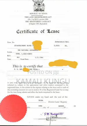 Prime Plot on Sale (Kibute/Mangu High Sch)