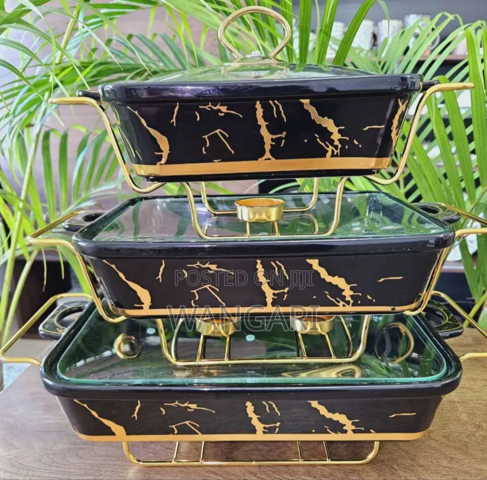 Ceramic Black Gold Chaffing Dishes