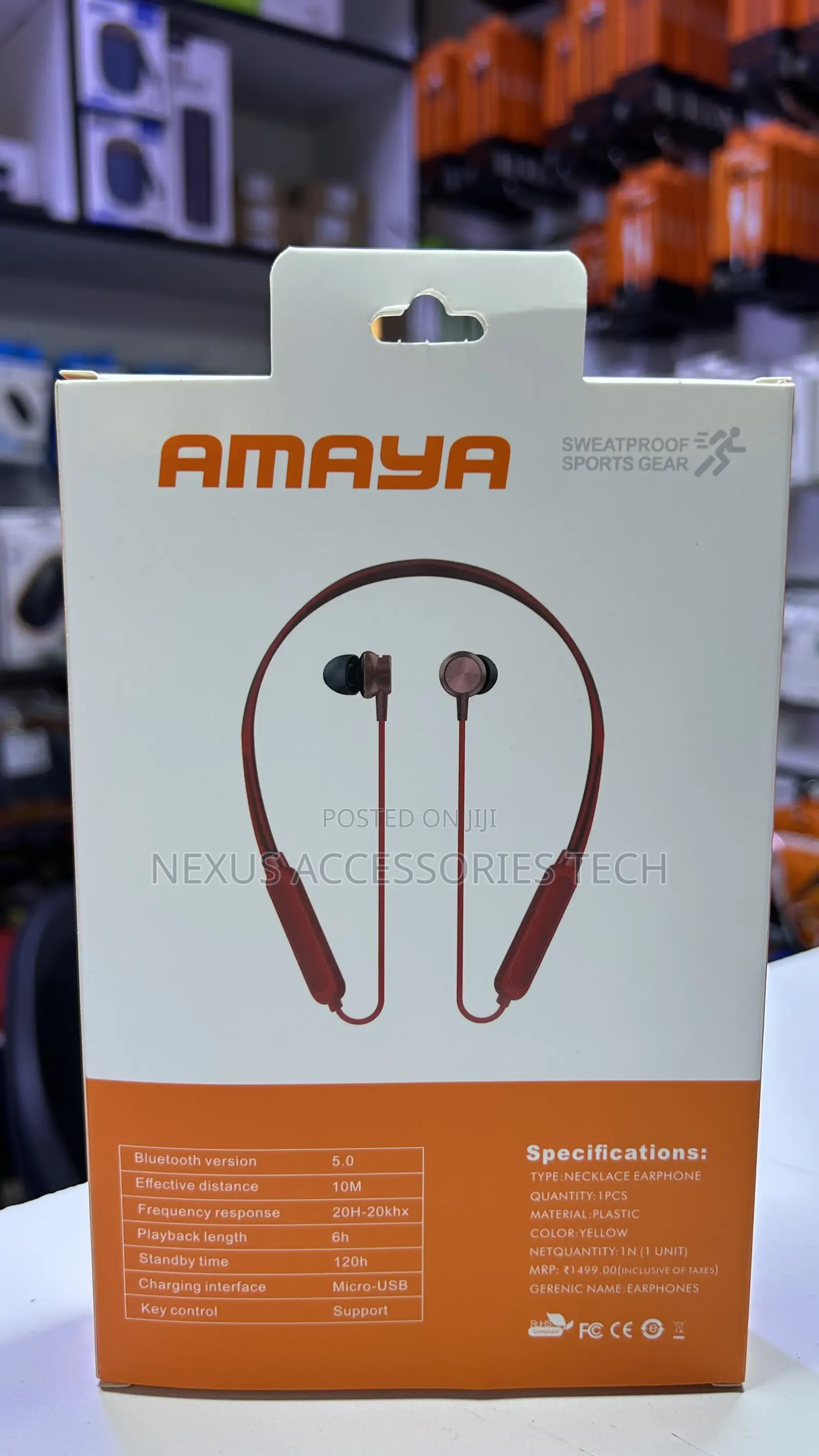 Amaya Am-04 Wireless Neckband – Deep Bass, Long-Lasting Battery