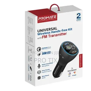 Promate Universal Wireless Hands-free Kit With Fm Transmitter