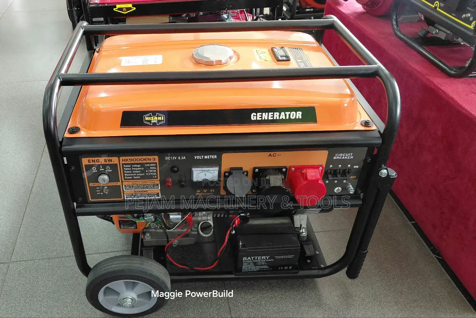 Hk9000en-3 Three Phase Hisaki 9kva Petrol Generator Keystart