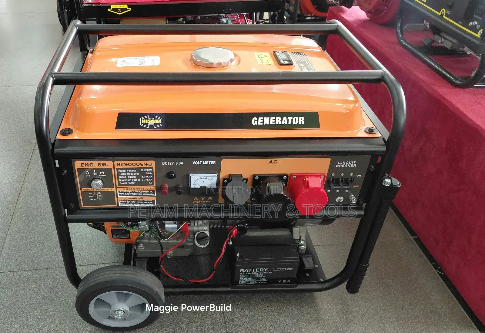 Hk9000en-3 Three Phase Hisaki 9kva Petrol Generator Keystart