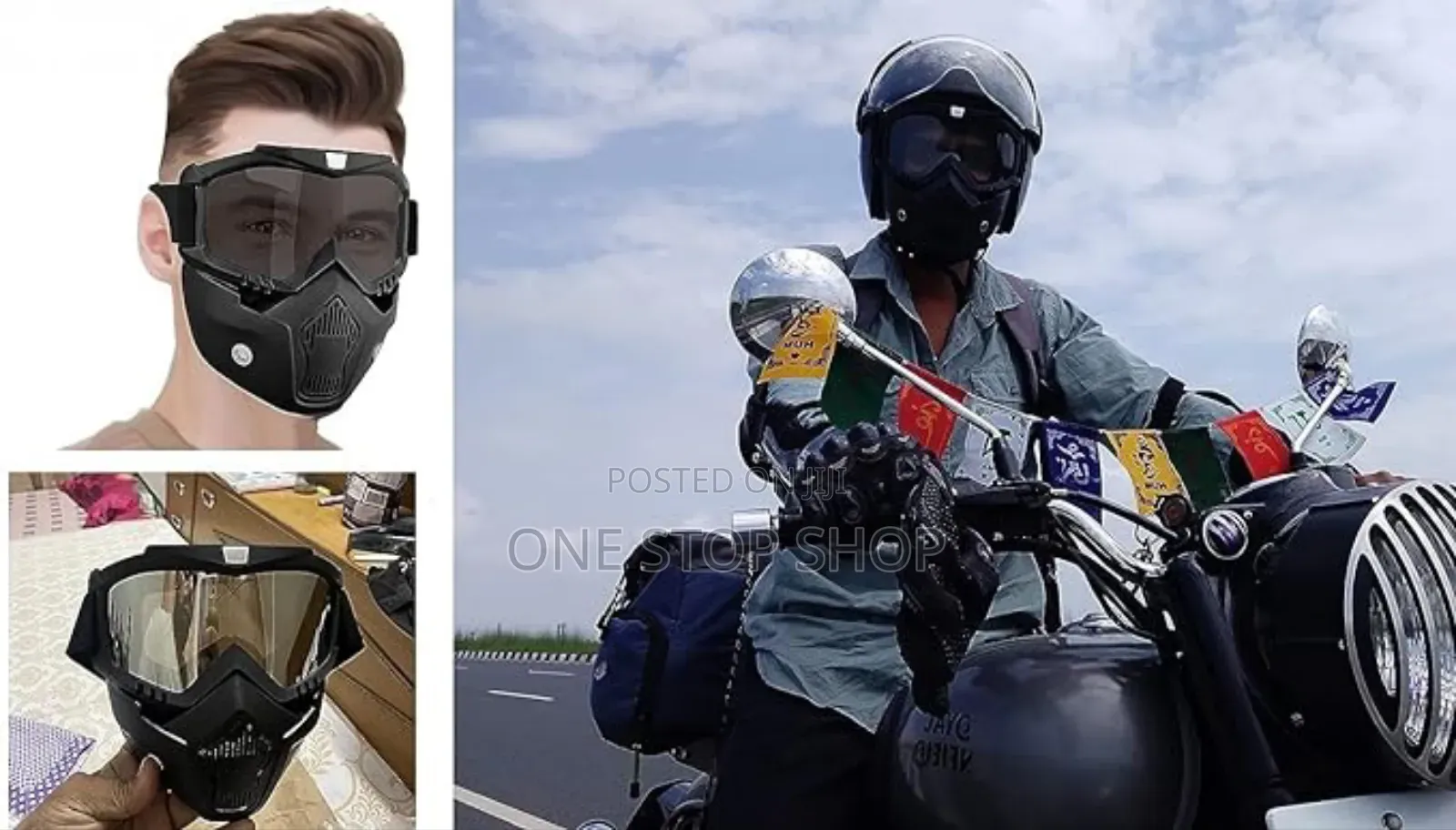 Bike Face Mask With Googlesvuv Protection, Dustproof Smog Filter