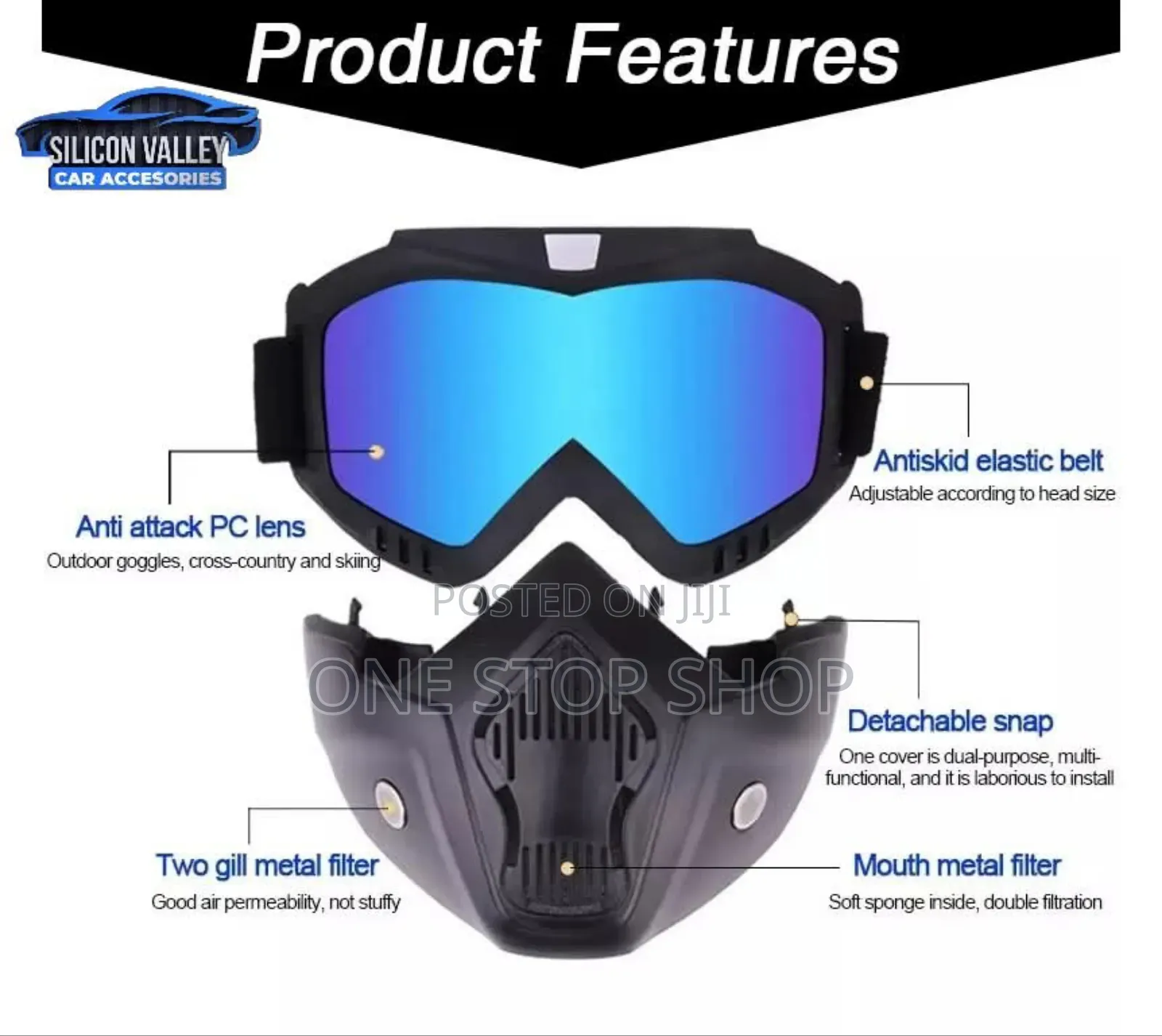 Bike Face Mask With Googlesvuv Protection, Dustproof Smog Filter