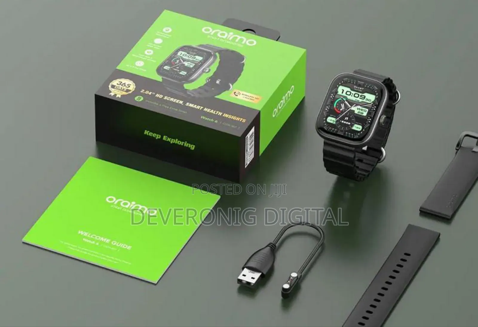 Oraimo Watch 6osw-807 2.04tft Ip68 Smart Watch With *Free Extra Strap