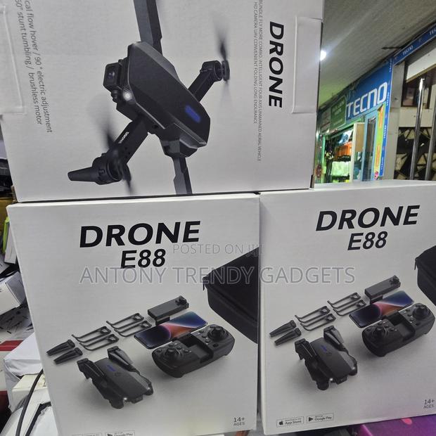 Portable E88 Foldable Drone With One-key Takeoff & Landing - thumbnail 4