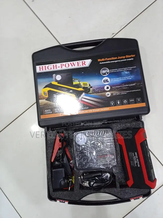 12v 99800mah Car Jump Starter With Built-in Tire Inflator Pump