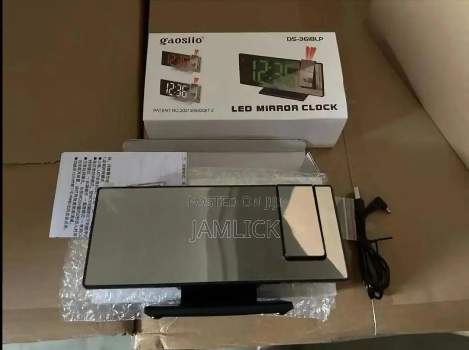 Mirror Multifunctional Projection Digital Alarm Clock - Ab