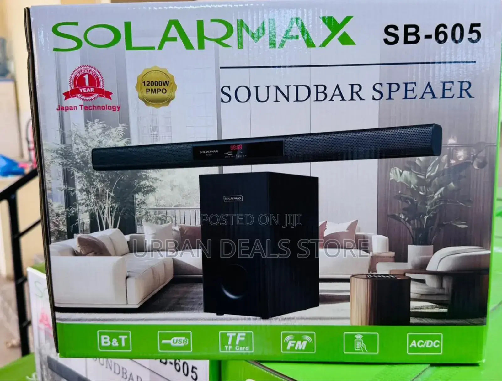 2.1ch Solarmax Soundbar Multimedia Speaker System Woofer
