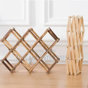 Foldable 10 Slot Wooden Wine Bottle Rack