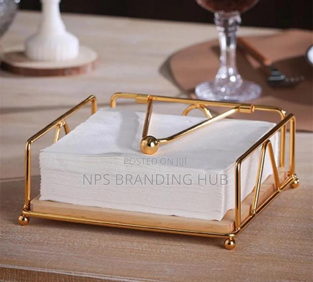 Luxury Metallic Serviette Holder,With Bamboo Place on Gm
