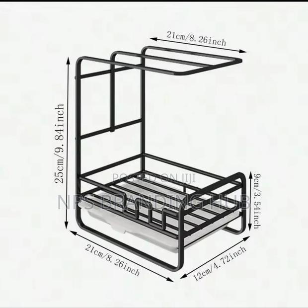 Metallic Sink Caddy With a Draining Tray Stand Alone Nm - thumbnail 2