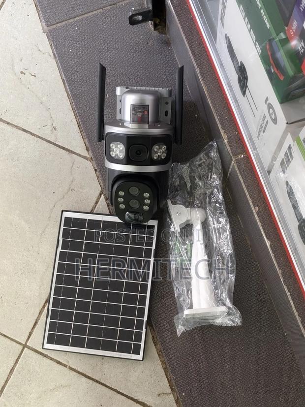Dual Lens With 10x Zoom Power Solar Powered CCTV Outdoor Camera
