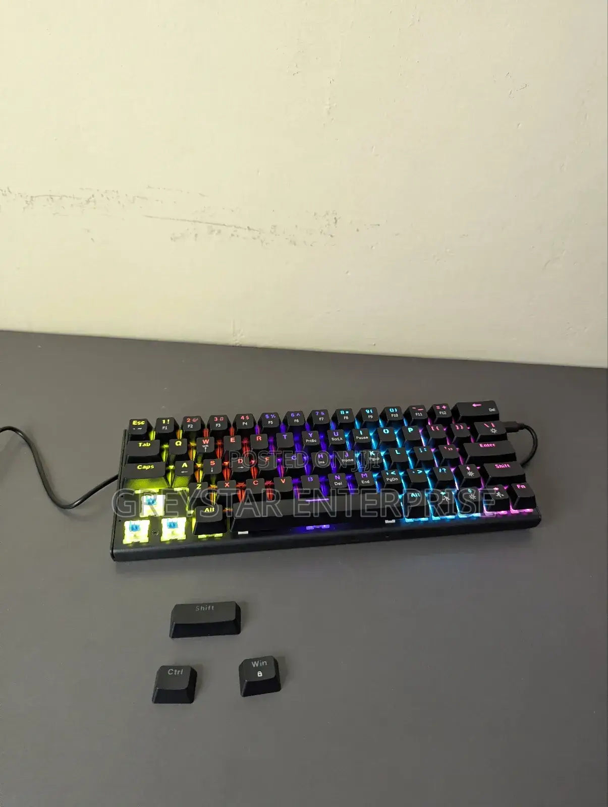 Backlit Wired Gaming Keyboard 60% 61 Keys Multi Color RGB Backlit