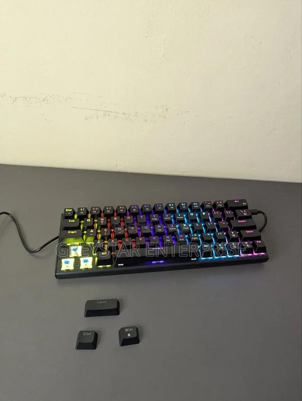 Backlit Wired Gaming Keyboard 60% 61 Keys Multi Color RGB Backlit