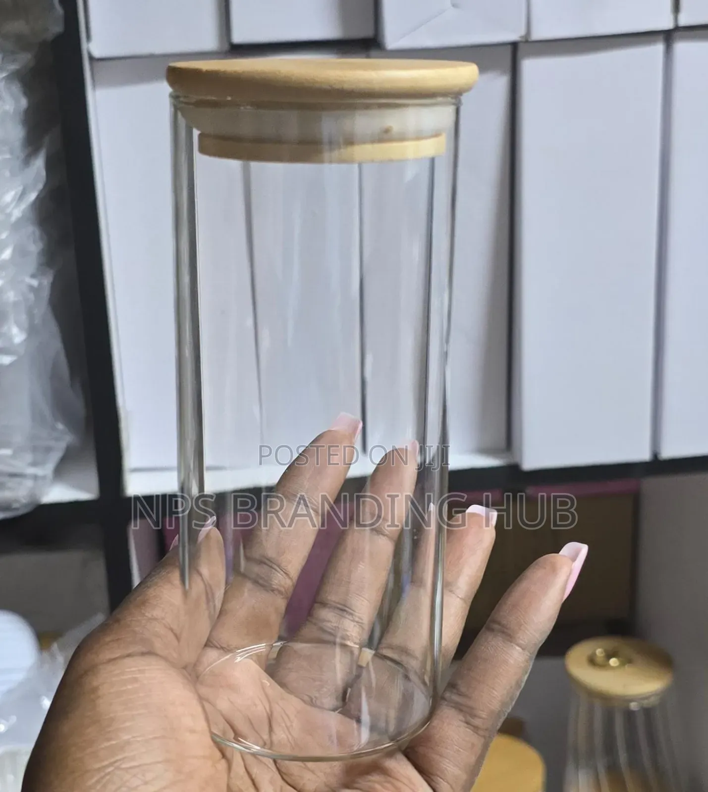 12pc Glass Jars Set /Spice Jars With Bamboo Lids Labels +Pen 300ml Nm