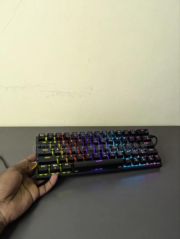 Gaming Keyboard 61 Keys RGB Backlit Keyboard for Gamers Blue Switches