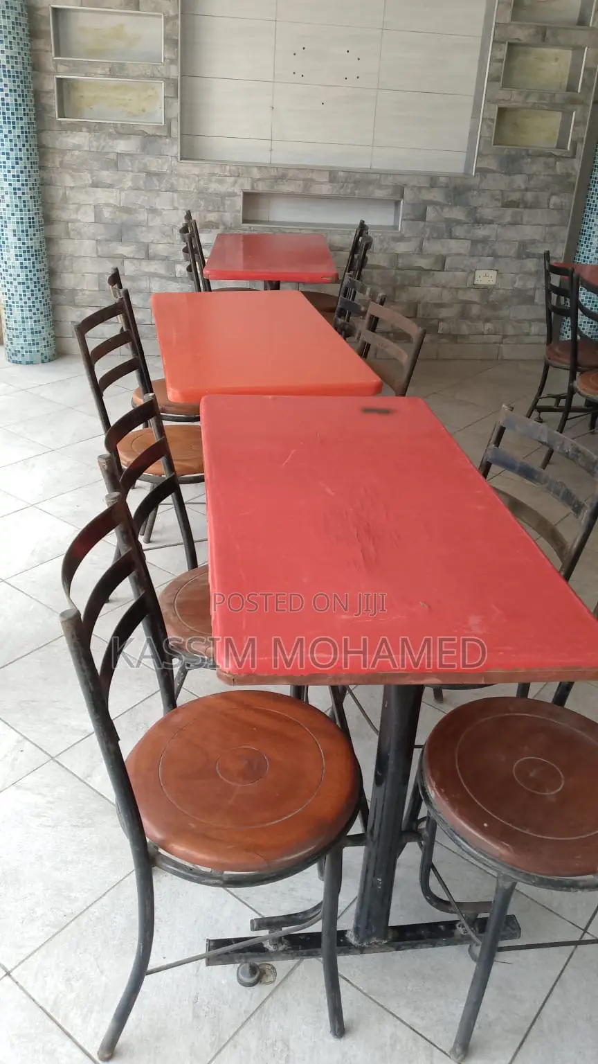 Classic Restaurant Marble Tables 4*2 5000/- Each Metal Chairs 2200/-