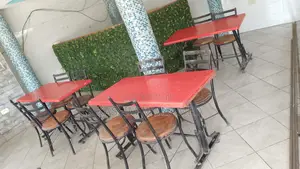Classic Restaurant Marble Tables 4*2 5000/- Each Metal Chairs 2200/-