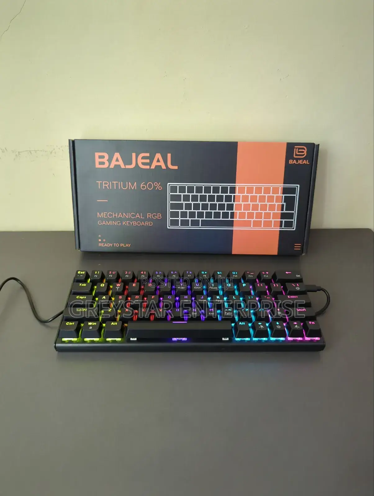 Wired Computer Pc Mechanical Gaming Keyboard Blue Switches 61 Key Mini