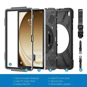 Fiomi Rugged Case for Samsung Galaxy Tab A9+ -Black