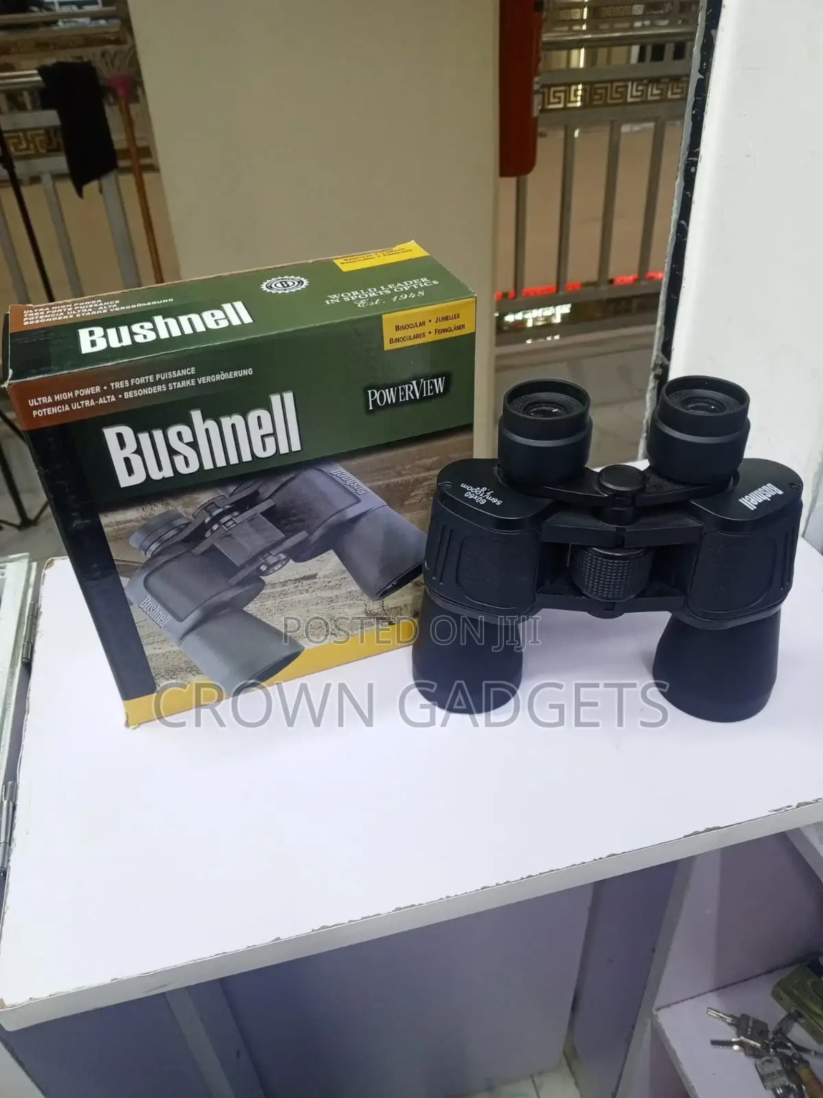 Durable 60x60 Bushnell Powerview Binoculars With Rubber Armor