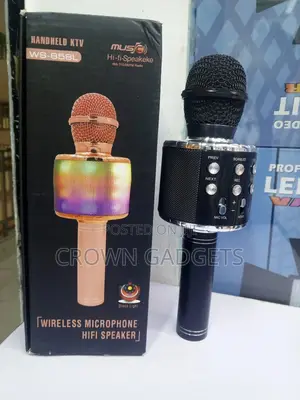 Ws-858l Wireless KTV Microphone With Speaker Disco Lights