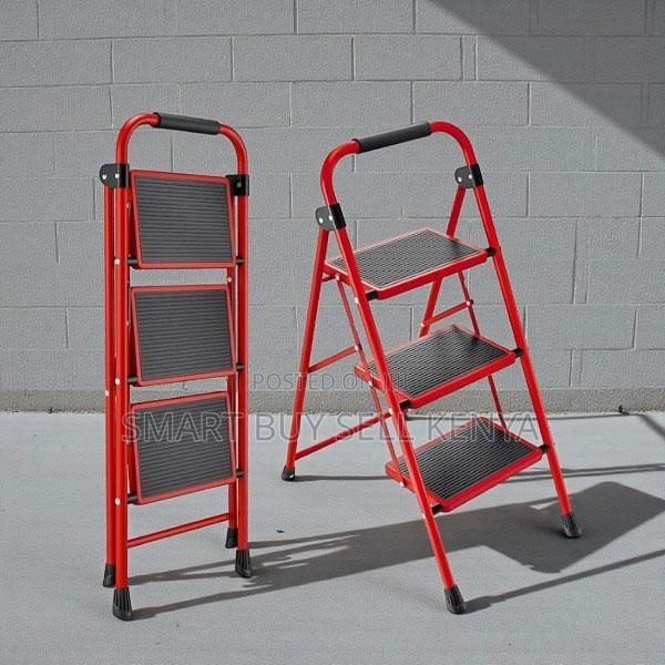 Folding 3 Step Ladder for Kitchen Anti-Slip Pedal and Easy Storage - main view