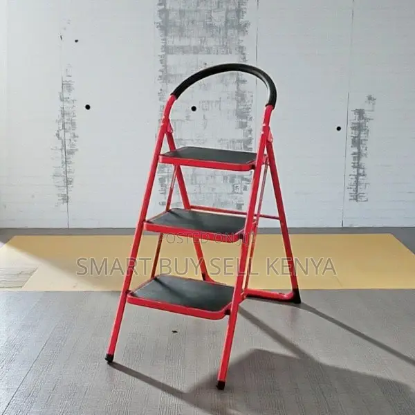 3 Steps Folding Kitchen Ladder Portable and Anti-Slip With Wide Pedals
