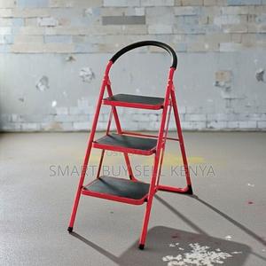 3 Step Foldable Ladder Stepladder With Three Wide Steps - thumbnail 2