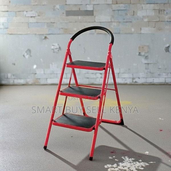 3 Step Foldable Ladder Stepladder With Three Wide Steps - main view