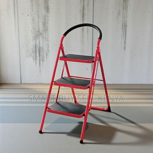 Textured Grip on Each Step 3 Step Foldable Ladder Stepladder - main view