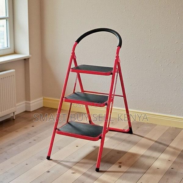 3 Step Foldable Ladder Stepladder With Slip-Resistant Rubber Treads - main view