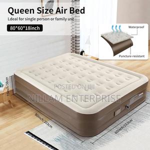 Inflatable Queen Size Airbed Mattress With in Built Pump + Pillows