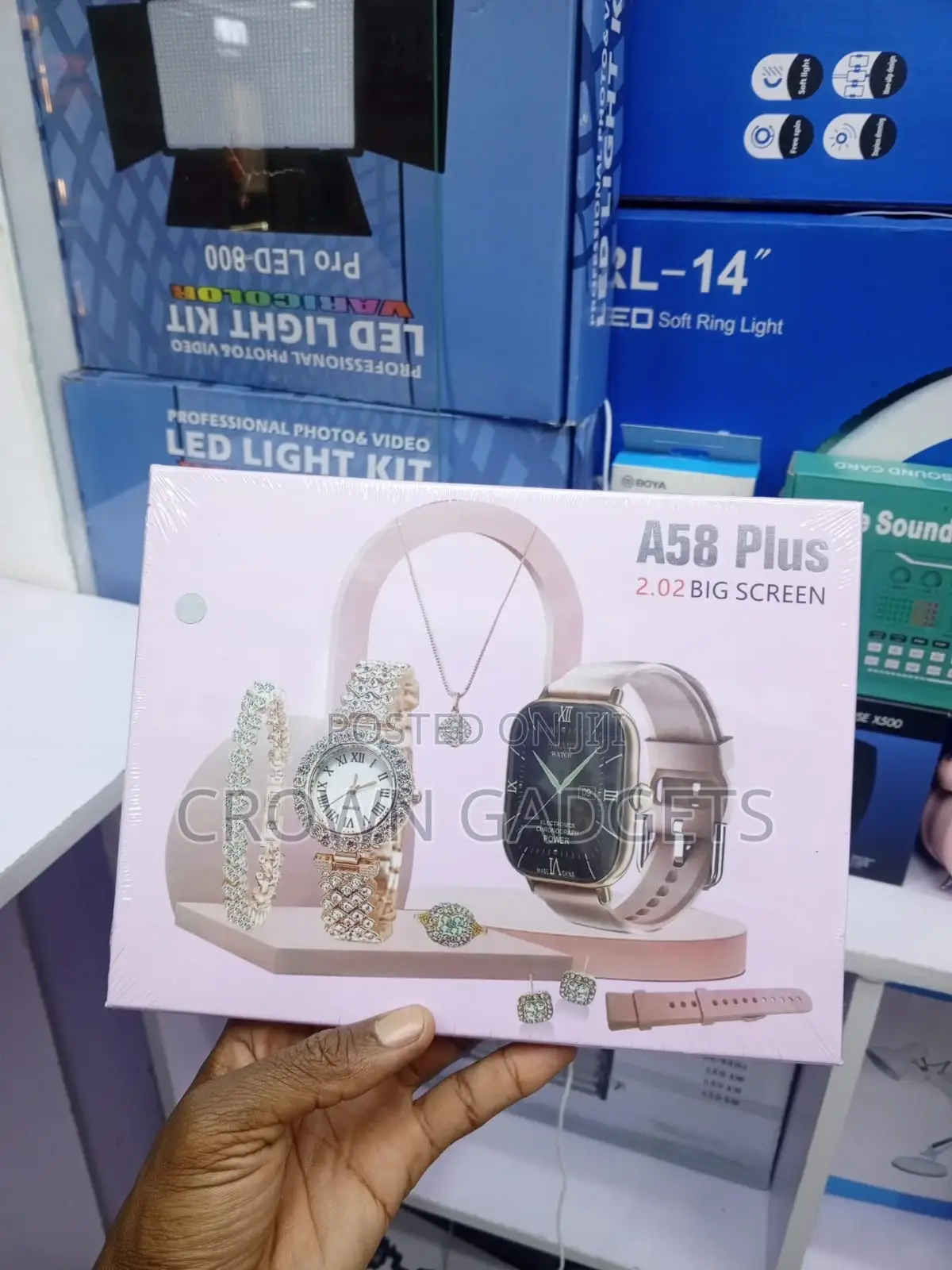 A58 Plus Smartwatch With Heart Rate, Sleep Tracking Gift Set
