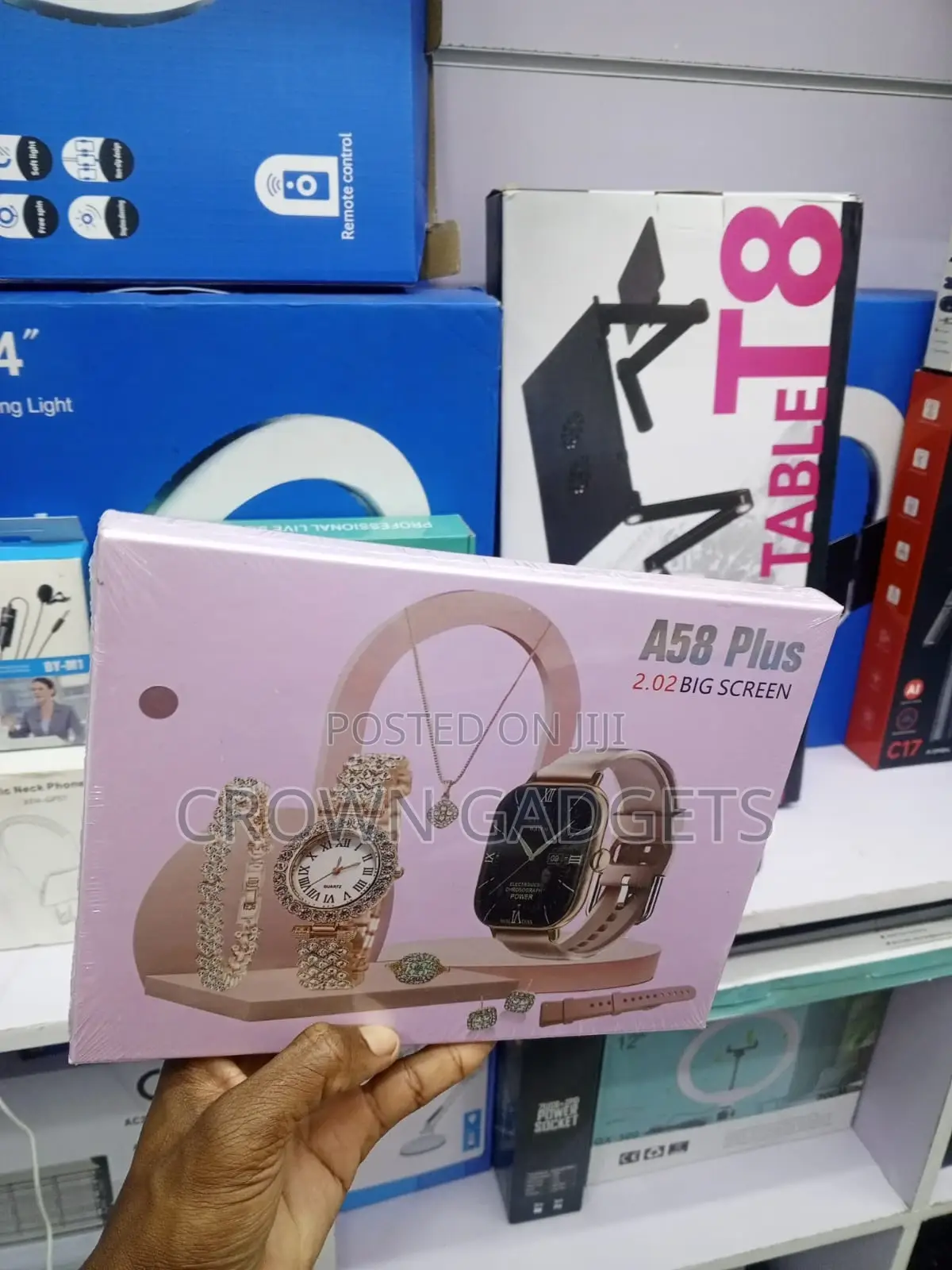 A58 Plus Smartwatch With Heart Rate, Sleep Tracking Gift Set