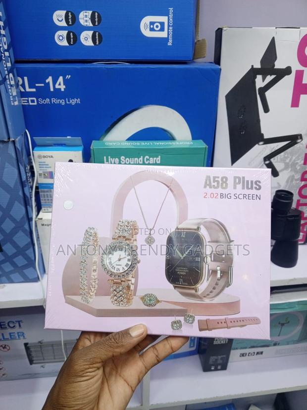 Luxury A58 Plus Smartwatch Combo With Jewelry Accessories