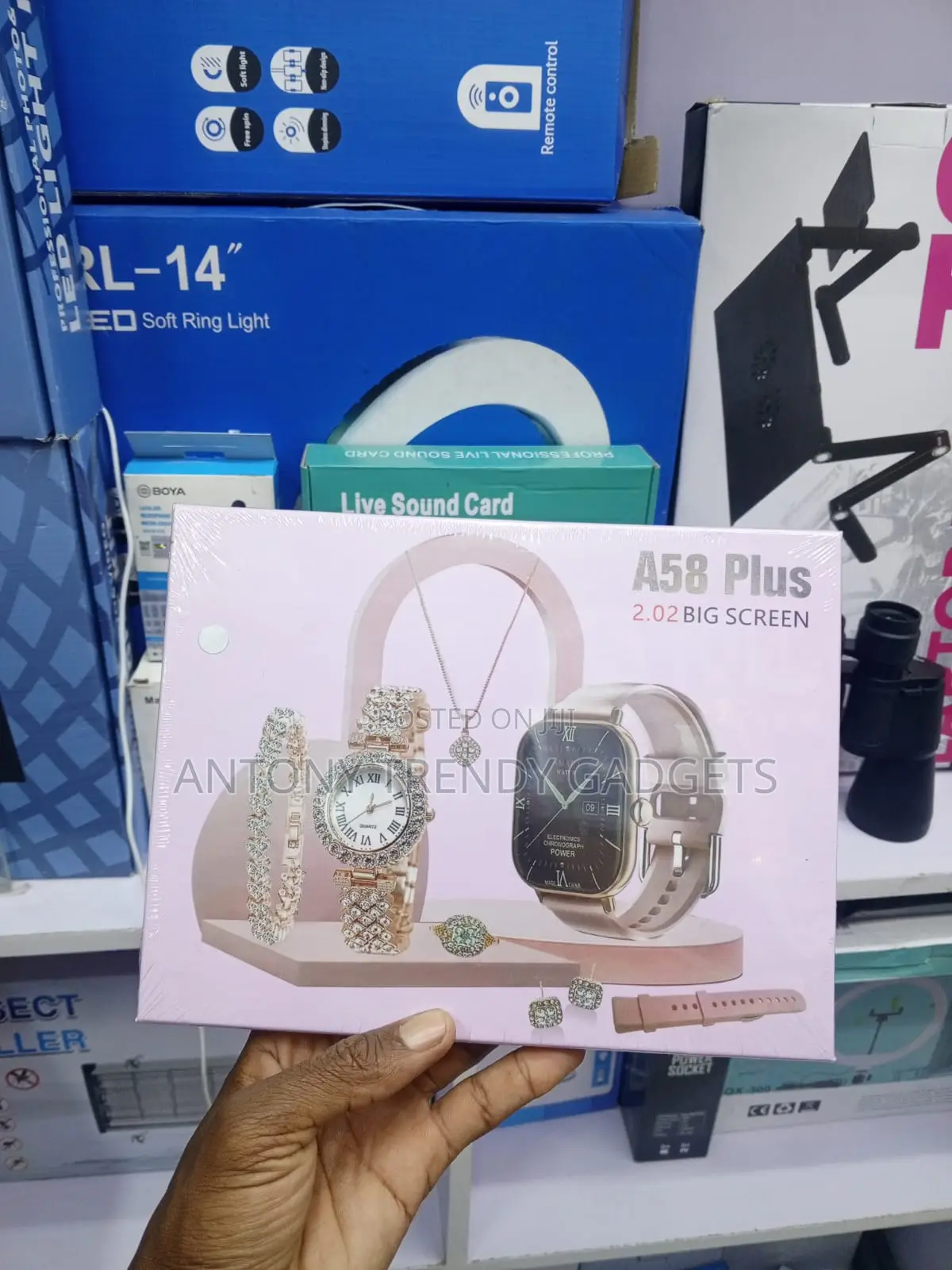 Luxury A58 Plus Smartwatch Combo With Jewelry Accessories