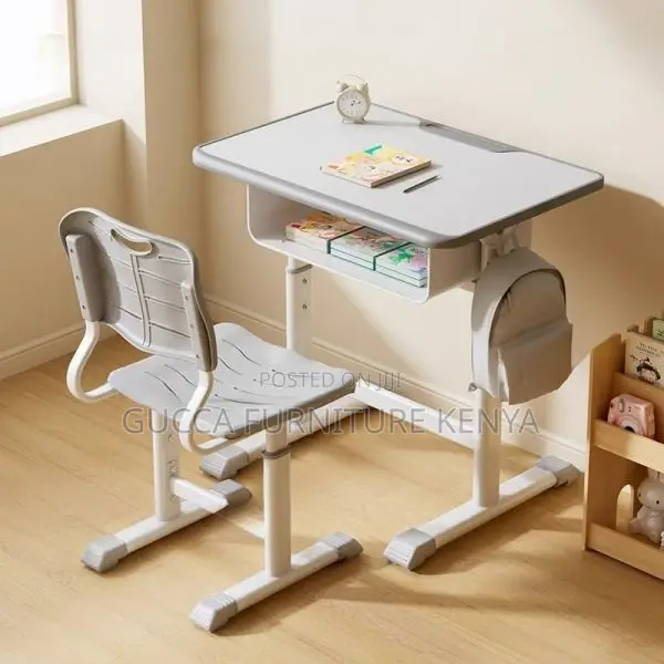 Adjustable Plastic Kid's Desk And Chair Set