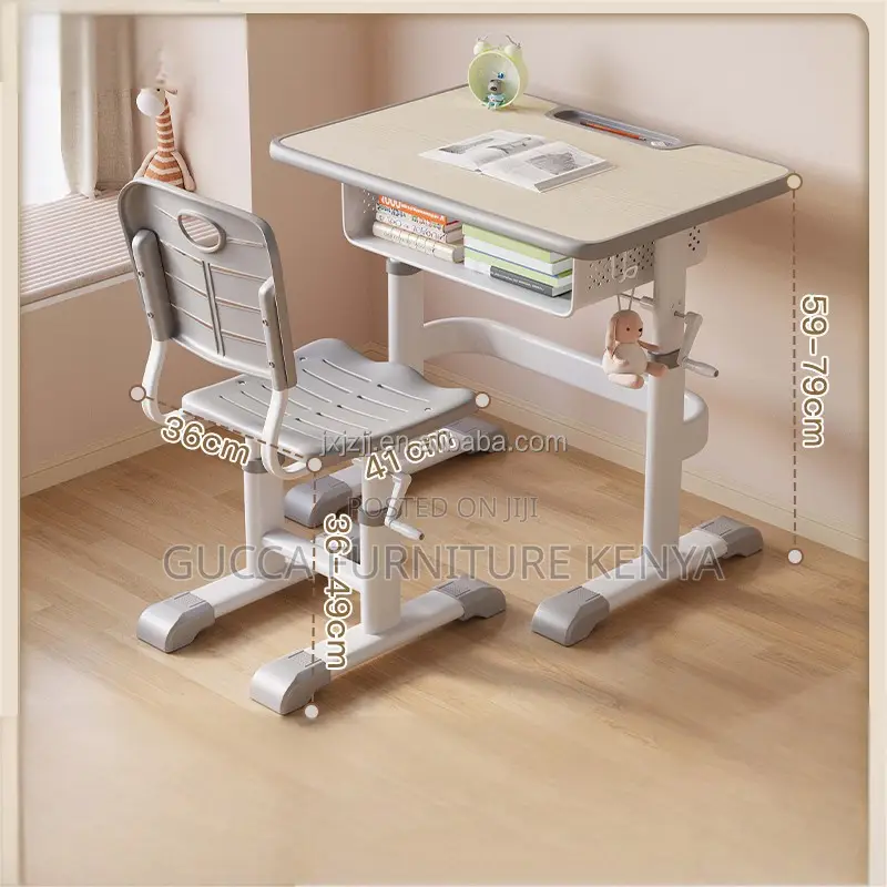 Adjustable Plastic Kid's Desk And Chair Set