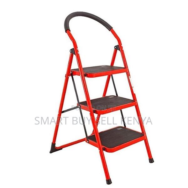 3 Step Lightweight Ladder Foldable Kitchen Tool With Wide Steps - main view